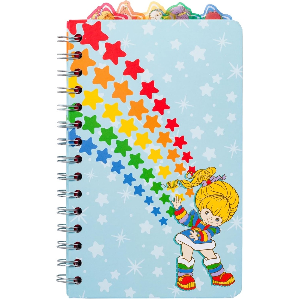 image:imageSilver Buffalo Rainbow Brite Spiral Tabbed Notebook Featuring Twink Starlite Rainbow Brite Puppy Brite and Shy Violet 8 x 5Rainbow Brite