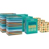Teal Stripes  Dots  Happy Birthday
