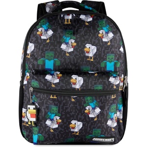 AI ACCESSORY INNOVATIONS Rainbow Brite Backpack for Girls, 16 x 12 x 5 inch School Bag with Laptop Pocket(Minecraft Chicken Jockey Boy)