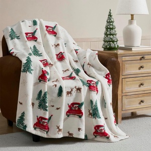 Hallmark – Throw Blanket, Soft & Plush Holiday Plush, Oversized Throw for Couch or Bed (Candy Canes, 50″ x 70″, Red)(Christmas Village)
