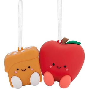 Hallmark Better Together Apple and Caramel Magnetic Christmas Ornaments, Set of 2, Shatterproof(Apple & Caramel)