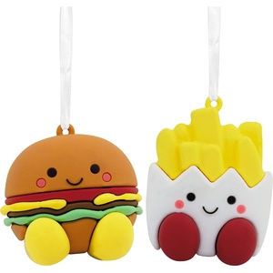 Hallmark Better Together Apple and Caramel Magnetic Christmas Ornaments, Set of 2, Shatterproof(Burger & Fries)