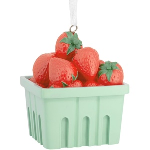 Hallmark Christmas Ornament, Basket of Strawberries Ornament, Food Gifts