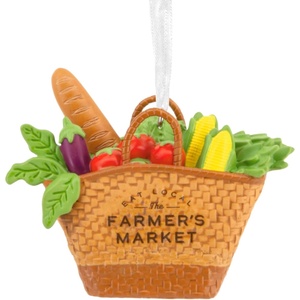Hallmark Christmas Ornament, Farmer’s Market Basket Ornament, Food Gifts