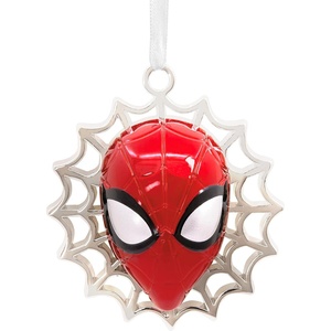 Hallmark Christmas Ornament, Marvel Spider-Man Face on Web Ornament, Blown Glass, Gifts for Marvel Fans(Spider-Man Metal)