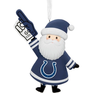 Hallmark Christmas Ornament, NFL Indianapolis Colts Santa Fan Ornament, Gifts for Sports Fans(Indianapolis Colts Santa)