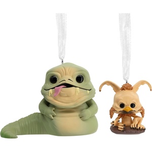 Hallmark Christmas Ornaments, Star Wars: Return of the Jedi Jabba the Hutt & Salacious B. Crumb Funko POP! Ornaments, Set of 2, Gifts for Star Wars Fans