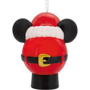 Hallmark Disney Mickey Mouse Icon with Santa Hat Christmas Ornament with Light(Mickey Mouse)