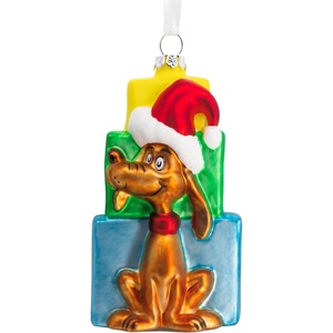 Hallmark Dr. Seuss’s How The Grinch Stole Christmas! Max with Presents Christmas Ornament, Blown Glass