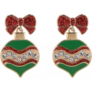 Hallmark Enamel and Stone Ornament Earrings