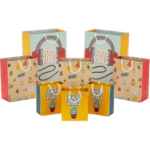 Hallmark Gift Bag Assortment (8 Bags: 3 Small 6″, 3 Medium 9″, 2 Large 13″) Kids Birthday, Good Vibes, Retro Icons(Retro Good Vibes)