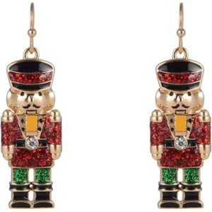 Hallmark Glitter Enamel Nutcracker Earrings