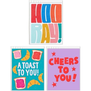 Hallmark Good Mail Congratulations Cards (3 Cards with Envelopes) for New Job, Promotion, Graduation