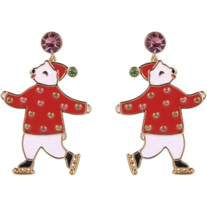 Hallmark Ice Skating Polar Bear Earrings