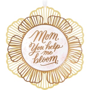Hallmark Keepsake Christmas Ornament 2023, Thank You Mom, Metal Flower(Thank You Mom)
