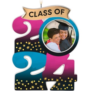 Hallmark Keepsake Christmas Ornament 2024, Congrats, Grad! Photo Frame, Porcelain, Gift for Graduate(Class of 2024)