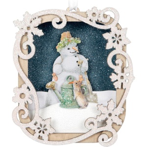 Hallmark Keepsake Christmas Ornament 2024, Marjolein Bastin Winter Wonder Papercraft, Gifts for Nature Lovers(Winter Wonder Snowman)