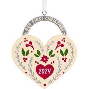 Hallmark Keepsake Christmas Ornament (Our First Christmas Heart 2024)(Our First Christmas 2024)