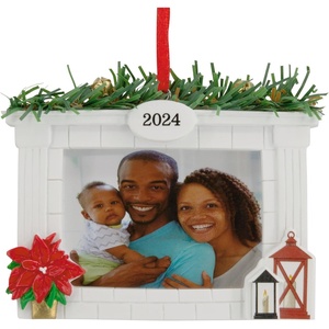 Hallmark Keepsake Christmas Ornament (Window Photo Frame 2024)(Holiday Fireplace)