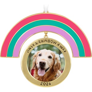 Hallmark Keepsake Christmas Ornament, in Our Hearts to Stay Paw Print Pet Photo Frame, Year-Dated 2025(2024 Only A Rainbow Away)
