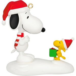 Hallmark Keepsake Peanuts Christmas Ornament, Peanuts 75th Anniversary Snoopy as The Flying Ace Musical(The Perfect Gift)