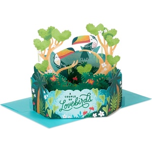 Hallmark Love Pop Up Card (A Couple of Lovebirds) Paper Wonder 3D Card for Anniversary, Engagement, Romantic Birthday