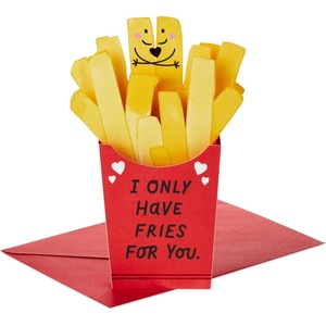 Hallmark Love Pop Up Card (I Only Have Fries for You) Paper Wonder 3D Card for Anniversary, Romantic Birthday, Sweetest Day(I Only Have Fries for You)