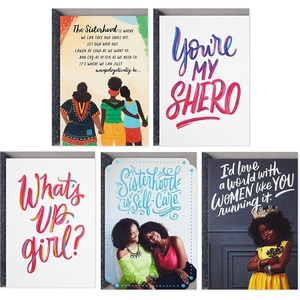 Hallmark Mahogany Friendship Cards, Thinking of You Cards, Just Because Cards Assortment for Women (5 Cards with Envelopes)(Mahogany Friendship Cards)