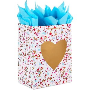 Hallmark Mahogany Valentine’s Day 9″ Medium Gift Bag Bundle (4 Bags: Valentine Vibes, Hearts, Sweet on You) for Friends, Sisters, Galentines, Husband, Wife(5 sheet (Pack of 1))