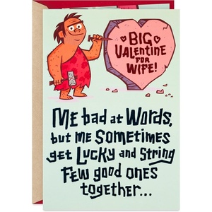 Hallmark Mahogany Valentine’s Day Card for Wife or Girlfriend (Love of a Lifetime)(Wife  Caveman Humor)