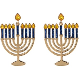 Hallmark Menorah Post Earrings