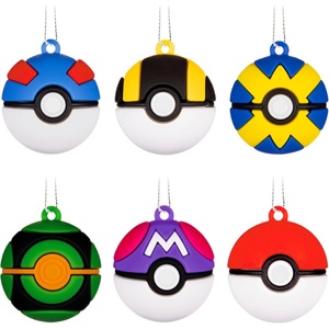Hallmark Mini Christmas Ornaments, Pokémon Poké Ball Ornaments, Shatterproof, Set of 6, Gifts for Gamers