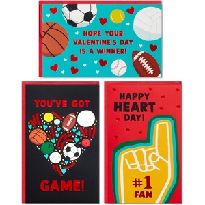 Hallmark Mini Valentine’s Day Notecard Assortment for Kids and Teens, Sports (18 Cards with Envelopes)