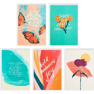 Hallmark Morgan Harper Nichols Pack of 3 Assorted Encouragement Cards, Thinking of You Cards, Friendship Cards (Uplifting Affirmations)(Uplifting Affirmations  Pack of 5)