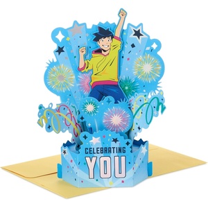 Hallmark Paper Wonder Anime Pop-Up Card (Celebrating You) for Birthdays, Graduations, Congrats