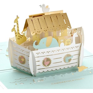 Hallmark Paper Wonder Baby Shower Pop Up Card (Jungle Animals) for Gender Reveals, New Parents, Congratulations(Pop Up  Noah’s Ark)