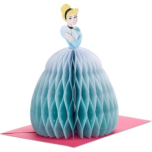 Hallmark Paper Wonder Frozen Disney Princess Pop Up Birthday Card (Honeycomb Elsa) for Birthdays, Encouragement, All Occasions(Light Blue)