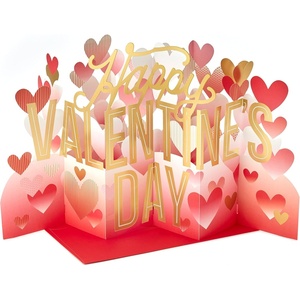 Hallmark Paper Wonder Jumbo Mothers Day Card (Accordion Fold Flowers Centerpiece Table Decoration)(Red)