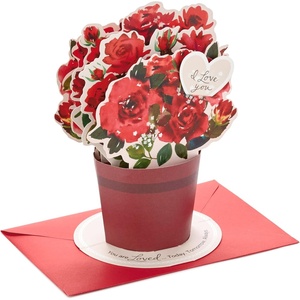 Hallmark Paper Wonder Mother’s Day Pop Up Card (Pink and Gold Flower Bouquet)(Red)