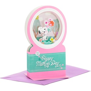Hallmark Paper Wonder Peanuts Mother’s Day Pop Up Card with Music (Snoopy Snow Globe, Plays Instrumental Music)(Snoopy Snow Globe  Plays Instrumental Music)