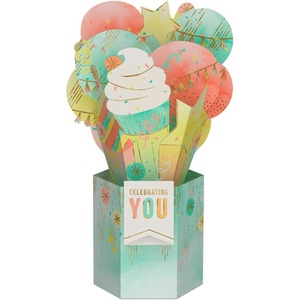 Hallmark Paper Wonder Pop Up Birthday Card for Women (Flower Balloons)(Cupcake Balloons Bouquet)