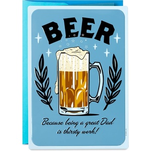 Hallmark Paper Wonder Pop Up Fathers Day Card (Beer), “5”” x 7.2″”” (599FFW2029)(Beer  Removable Tin Sign)