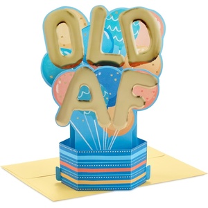 Hallmark Paper Wonder Shoebox Funny Pop Up Birthday Card (Old AF)