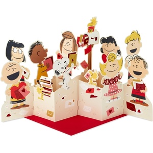 Hallmark Peanuts Big Valentines Day Pop Up Card (Snoopy at Mailbox) for Kids, Teachers, Coworkers(Jumbo Pop Up  Valentine Snoopy at Maibox)