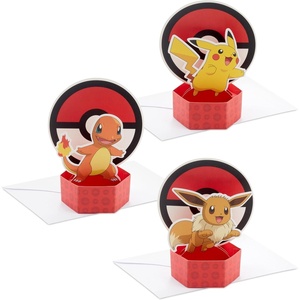 Hallmark Pokémon Mini Pop Up Cards (3 Cards: Pikachu, Eevee, Charmander) Paper Wonder Card for Birthdays, Just Because and More