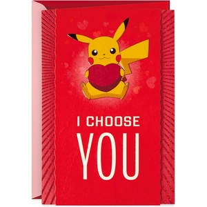 Hallmark Pokémon Valentines Day Card (Pikachu, I Choose You) Anniversary Card, Love Card(Card)