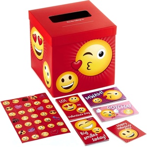 Hallmark Pokémon Valentines Day Cards and Mailbox for Kids School Classroom Exchange (1 Box, 32 Valentine Cards, 35 Stickers, 1 Teacher Card)(Emoticons)