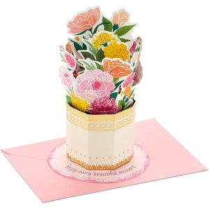 Hallmark Pop Up Mother’s Day Card (Flower Bouquet in Gold Vase) Paper Wonder 3D Card for Mom, Grandma, Sister, Aunt, Friend(Pop Up Bouquet in Gold Vase  For Mother’s Day)