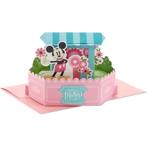 Hallmark Pop Up Mother’s Day Card (Tulip Bouquet) Paper Wonder 3D Card for Mom(Pop Up Mickey Mouse Flower Cart)