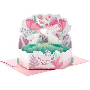Hallmark Pop Up Mother’s Day Card with Music and Light (Pot of Flowers, Plays Happy by Pharrell Williams)(Pop Up Bunnies)